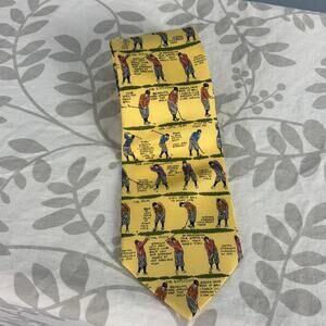 Alynn Neckwear Golf Lessons Novelty Silk Tie Quirky Golfer Gift 58L 4W